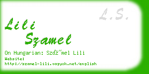 lili szamel business card